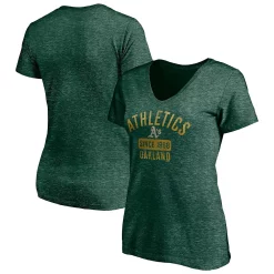 Women's Fanatics Branded Heathered Green Oakland Athletics Old Time Favorite V-Neck T-Shirt 6 Women's Fanatics Branded Heathered Green Oakland Athletics Old Time Favorite V-Neck T-Shirt -Fanatics Clothing Shop 4983788 ALT