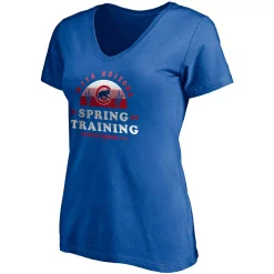 Women's Fanatics Branded Royal Chicago Cubs 2021 Spring Training Upper Deck V-Neck T-Shirt -Fanatics Clothing Shop 4984015 ALT2