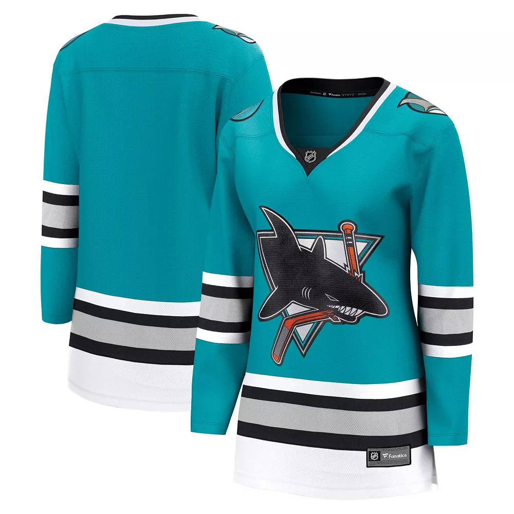 Women's Fanatics Branded Teal San Jose Sharks 30th Anniversary Premier Breakaway Team Jersey 4 Women's Fanatics Branded Teal San Jose Sharks 30th Anniversary Premier Breakaway Team Jersey - Image 2