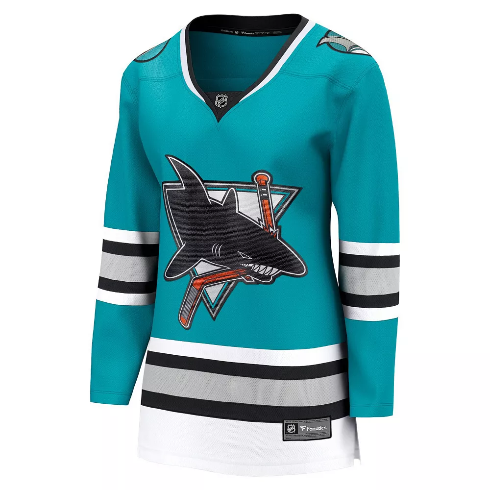 Women's Fanatics Branded Teal San Jose Sharks 30th Anniversary Premier Breakaway Team Jersey 5 Women's Fanatics Branded Teal San Jose Sharks 30th Anniversary Premier Breakaway Team Jersey - Image 3