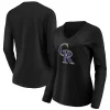 Women's Fanatics Branded Black Colorado Rockies Official Logo Long Sleeve V-Neck T-Shirt 2 Women's Fanatics Branded Black Colorado Rockies Official Logo Long Sleeve V-Neck T-Shirt -Fanatics Clothing Shop 5038365