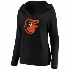 Women's Fanatics Branded Black Baltimore Orioles Official Logo Crossover V-Neck Pullover Hoodie 7 Women's Fanatics Branded Black Baltimore Orioles Official Logo Crossover V-Neck Pullover Hoodie -Fanatics Clothing Shop 5038817 ALT2