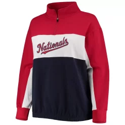 Women's Fanatics Branded Red/Navy Washington Nationals Plus Size Colorblock Quarter-Zip Sweatshirt 8 Women's Fanatics Branded Red/Navy Washington Nationals Plus Size Colorblock Quarter-Zip Sweatshirt -Fanatics Clothing Shop 5039220 ALT2