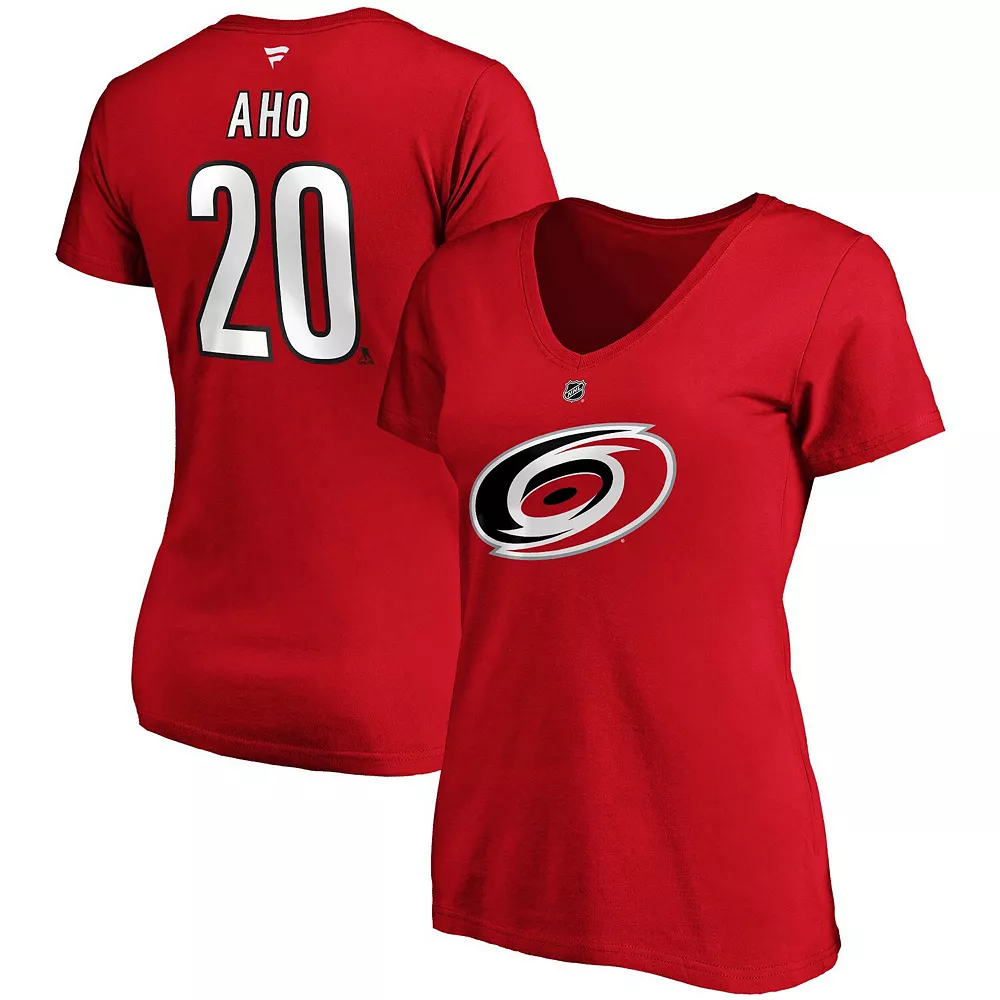 Women's Fanatics Branded Sebastian Aho Red Carolina Hurricanes Plus Size Name & Number Scoop Neck T-Shirt 3 Women's Fanatics Branded Sebastian Aho Red Carolina Hurricanes Plus Size Name & Number Scoop Neck T-Shirt