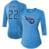 Women's Fanatics Branded Derrick Henry Light Blue Tennessee Titans Team Player Name & Number Raglan 3/4-Sleeve T-Shirt -Fanatics Clothing Shop 5039709
