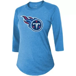 Women's Fanatics Branded Derrick Henry Light Blue Tennessee Titans Team Player Name & Number Raglan 3/4-Sleeve T-Shirt 7 Women's Fanatics Branded Derrick Henry Light Blue Tennessee Titans Team Player Name & Number Raglan 3/4-Sleeve T-Shirt -Fanatics Clothing Shop 5039709 ALT2