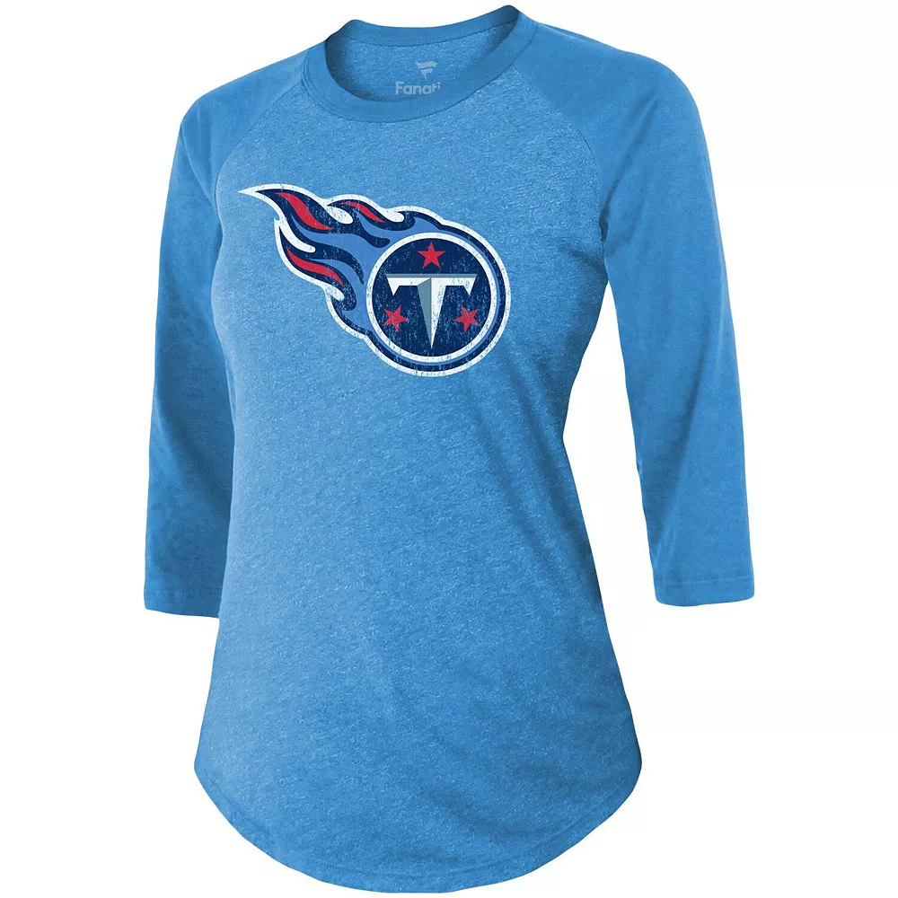 Women's Fanatics Branded Derrick Henry Light Blue Tennessee Titans Team Player Name & Number Raglan 3/4-Sleeve T-Shirt 5 Women's Fanatics Branded Derrick Henry Light Blue Tennessee Titans Team Player Name & Number Raglan 3/4-Sleeve T-Shirt - Image 3