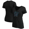 Women's Fanatics Branded Black Miami Marlins Plus Size Core Official Logo V-Neck T-Shirt 1 Women's Fanatics Branded Black Miami Marlins Plus Size Core Official Logo V-Neck T-Shirt -Fanatics Clothing Shop 5039754