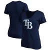 Women's Fanatics Branded Navy Tampa Bay Rays Plus Size Core Official Logo V-Neck T-Shirt -Fanatics Clothing Shop 5039858