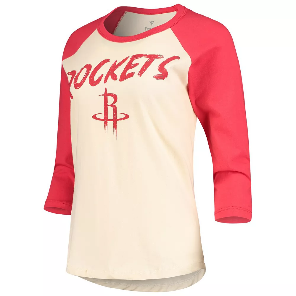Women's Fanatics Branded John Wall Cream Houston Rockets NBA 3/4-Sleeve Raglan T-Shirt 5 Women's Fanatics Branded John Wall Cream Houston Rockets NBA 3/4-Sleeve Raglan T-Shirt - Image 3