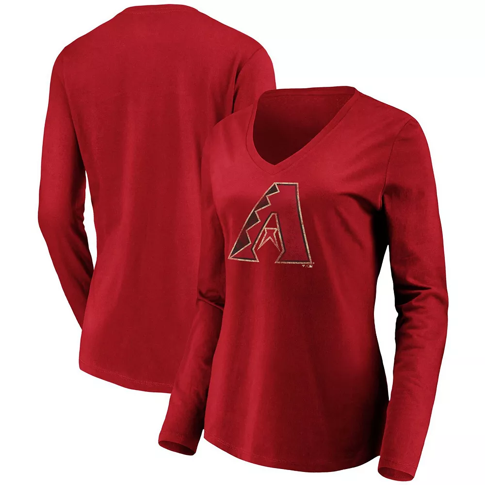 Women's Fanatics Branded Red Arizona Diamondbacks Core Team Long Sleeve V-Neck T-Shirt 3 Women's Fanatics Branded Red Arizona Diamondbacks Core Team Long Sleeve V-Neck T-Shirt