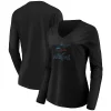 Women's Fanatics Branded Black Miami Marlins Core Team Long Sleeve V-Neck T-Shirt -Fanatics Clothing Shop 5040333