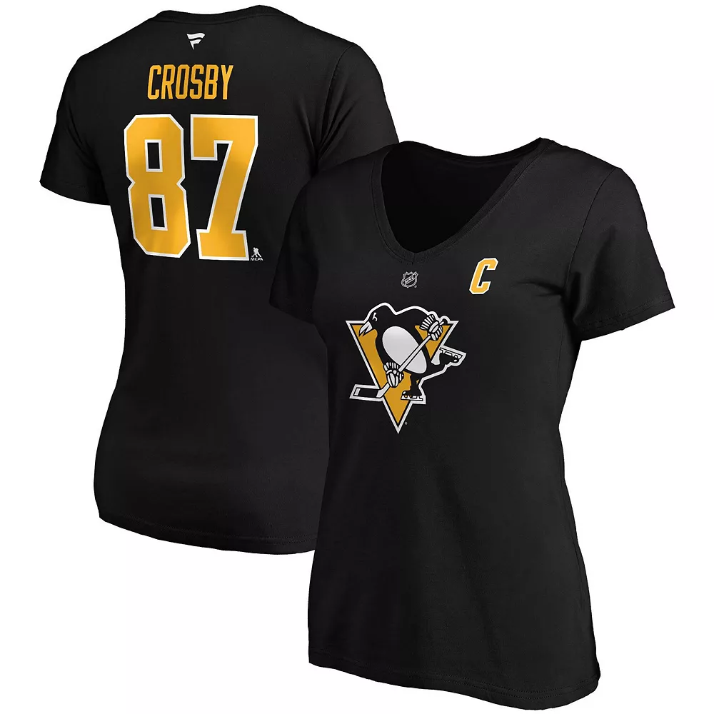 Women's Fanatics Branded Sidney Crosby Black Pittsburgh Penguins Plus Size Name & Number V-Neck T-Shirt 3 Women's Fanatics Branded Sidney Crosby Black Pittsburgh Penguins Plus Size Name & Number V-Neck T-Shirt