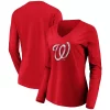 Women's Fanatics Branded Red Washington Nationals Core Team Long Sleeve V-Neck T-Shirt 1 Women's Fanatics Branded Red Washington Nationals Core Team Long Sleeve V-Neck T-Shirt -Fanatics Clothing Shop 5040653