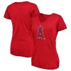 Women's Fanatics Branded Heathered Red Los Angeles Angels Core Weathered Tri-Blend V-Neck T-Shirt -Fanatics Clothing Shop 5051269