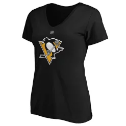 Women's Fanatics Branded Evgeni Malkin Black Pittsburgh Penguins Authentic Stack Name & Number V-Neck T-Shirt -Fanatics Clothing Shop 5051574 ALT2