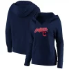 Women's Fanatics Branded Navy Cleveland Indians Core Team Lockup V-Neck Pullover Hoodie -Fanatics Clothing Shop 5052555