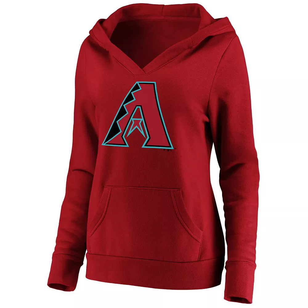 Women's Fanatics Branded Red Arizona Diamondbacks Official Logo Crossover V-Neck Pullover Hoodie 5 Women's Fanatics Branded Red Arizona Diamondbacks Official Logo Crossover V-Neck Pullover Hoodie - Image 3