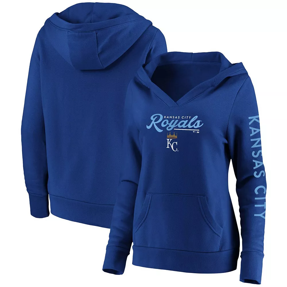 Women's Fanatics Branded Royal Kansas City Royals Core High Class Crossover Pullover Hoodie 4 Women's Fanatics Branded Royal Kansas City Royals Core High Class Crossover Pullover Hoodie - Image 2
