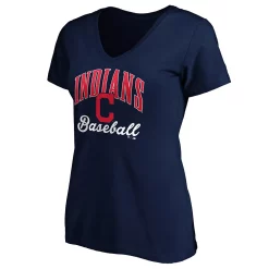 Women's Fanatics Branded Navy Cleveland Indians Victory Script V-Neck T-Shirt -Fanatics Clothing Shop 5054259 ALT2