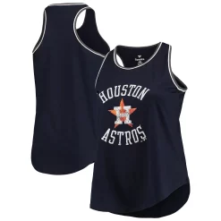 Women's Fanatics Branded Navy Houston Astros Plus Size Scoop Neck Ringer Tank Top