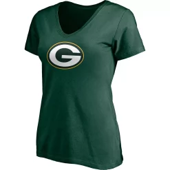 Women's Fanatics Branded Aaron Rodgers Green Green Bay Packers Player Icon Name & Number V-Neck T-Shirt -Fanatics Clothing Shop 5071211 ALT2