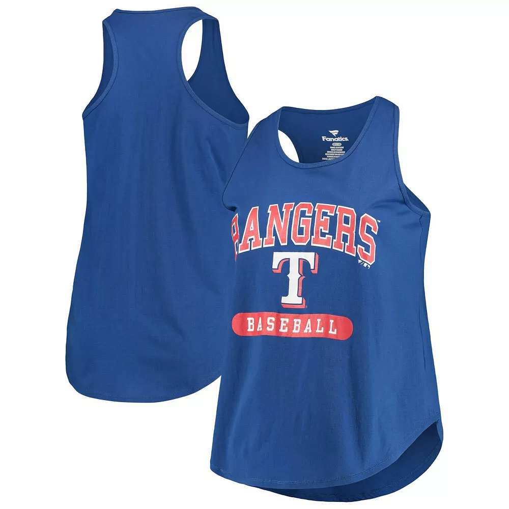 Women's Fanatics Branded Royal Texas Rangers Plus Size Scoop Neck Racerback Tank Top 3 Women's Fanatics Branded Royal Texas Rangers Plus Size Scoop Neck Racerback Tank Top