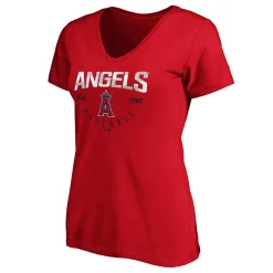Women's Fanatics Branded Red Los Angeles Angels Live For It V-Neck T-Shirt -Fanatics Clothing Shop 5084796 ALT2
