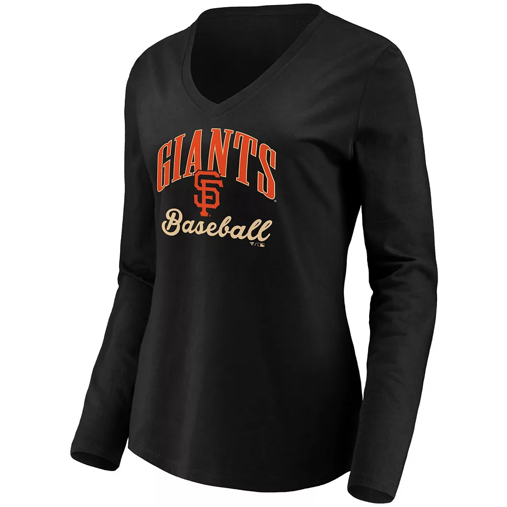 Women's Fanatics Branded Black San Francisco Giants Victory Script V-Neck Long Sleeve T-Shirt 5 Women's Fanatics Branded Black San Francisco Giants Victory Script V-Neck Long Sleeve T-Shirt - Image 3