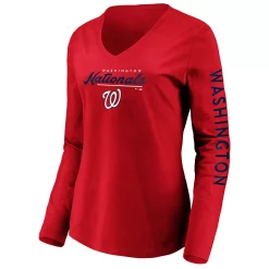 Women's Fanatics Branded Red Washington Nationals Core High Class Long Sleeve V-Neck T-Shirt 7 Women's Fanatics Branded Red Washington Nationals Core High Class Long Sleeve V-Neck T-Shirt -Fanatics Clothing Shop 5085061 ALT2