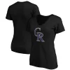 Women's Fanatics Branded Black Colorado Rockies Plus Size Core Official Logo V-Neck T-Shirt 1 Women's Fanatics Branded Black Colorado Rockies Plus Size Core Official Logo V-Neck T-Shirt -Fanatics Clothing Shop 5085562