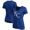 Women's Fanatics Branded Royal Kansas City Royals Plus Size Core Official Logo V-Neck T-Shirt