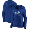 Women's Fanatics Branded Royal Kansas City Royals Core Team Lockup V-Neck Pullover Hoodie