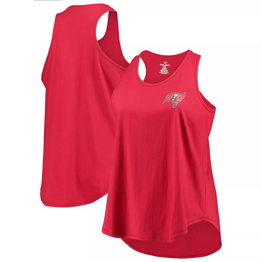 Women's Fanatics Branded Red Tampa Bay Buccaneers Plus Size Racerback Scoop Neck Tank Top 3 Women's Fanatics Branded Red Tampa Bay Buccaneers Plus Size Racerback Scoop Neck Tank Top