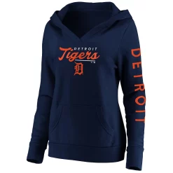 Women's Fanatics Branded Navy Detroit Tigers Core High Class Crossover Pullover Hoodie -Fanatics Clothing Shop 5085891 ALT2