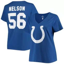 Women's Fanatics Branded Quenton Nelson Royal Indianapolis Colts Plus Size Name & Number V-Neck T-Shirt