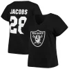 Women's Fanatics Branded Josh Jacobs Black Las Vegas Raiders Plus Size Name & Number V-Neck T-Shirt -Fanatics Clothing Shop 5099861