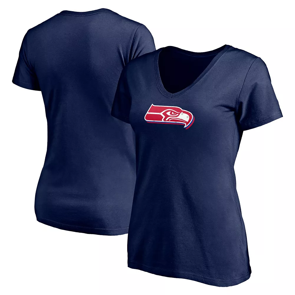 Women's Fanatics Branded College Navy Seattle Seahawks Red, White and Team V-Neck T-Shirt 3 Women's Fanatics Branded College Navy Seattle Seahawks Red, White and Team V-Neck T-Shirt