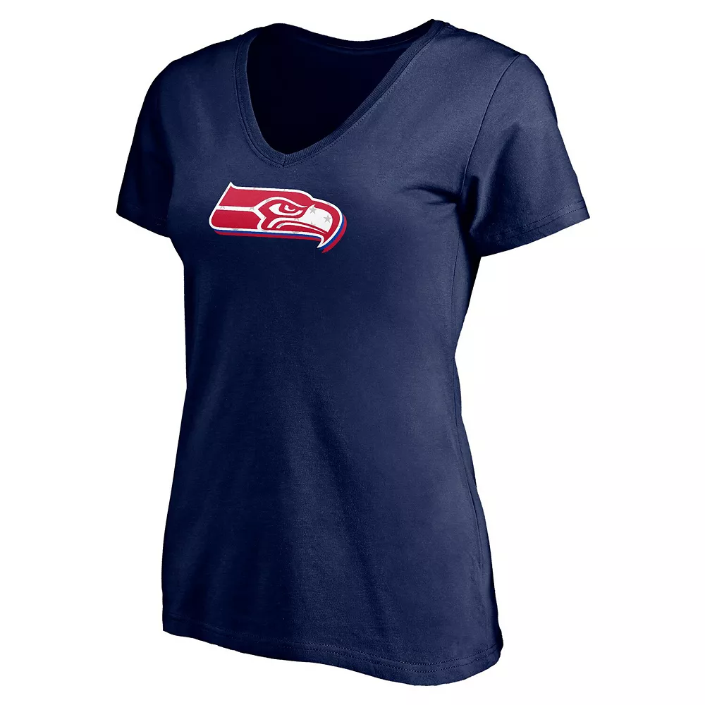 Women's Fanatics Branded College Navy Seattle Seahawks Red, White and Team V-Neck T-Shirt 5 Women's Fanatics Branded College Navy Seattle Seahawks Red, White and Team V-Neck T-Shirt - Image 3