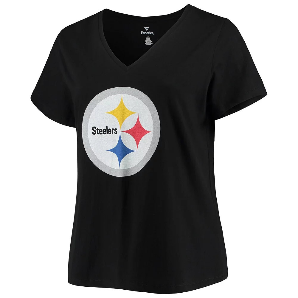 Women's Fanatics Branded Chase Claypool Black Pittsburgh Steelers Plus Size Name & Number V-Neck T-Shirt 5 Women's Fanatics Branded Chase Claypool Black Pittsburgh Steelers Plus Size Name & Number V-Neck T-Shirt - Image 3