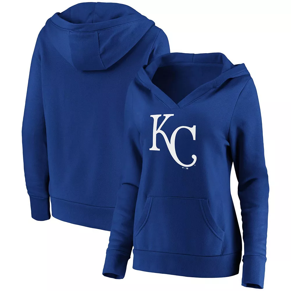 Women's Fanatics Branded Royal Kansas City Royals Official Logo Crossover V-Neck Pullover Hoodie 4 Women's Fanatics Branded Royal Kansas City Royals Official Logo Crossover V-Neck Pullover Hoodie - Image 2