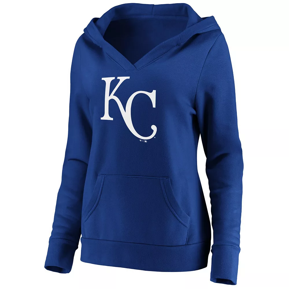 Women's Fanatics Branded Royal Kansas City Royals Official Logo Crossover V-Neck Pullover Hoodie 5 Women's Fanatics Branded Royal Kansas City Royals Official Logo Crossover V-Neck Pullover Hoodie - Image 3