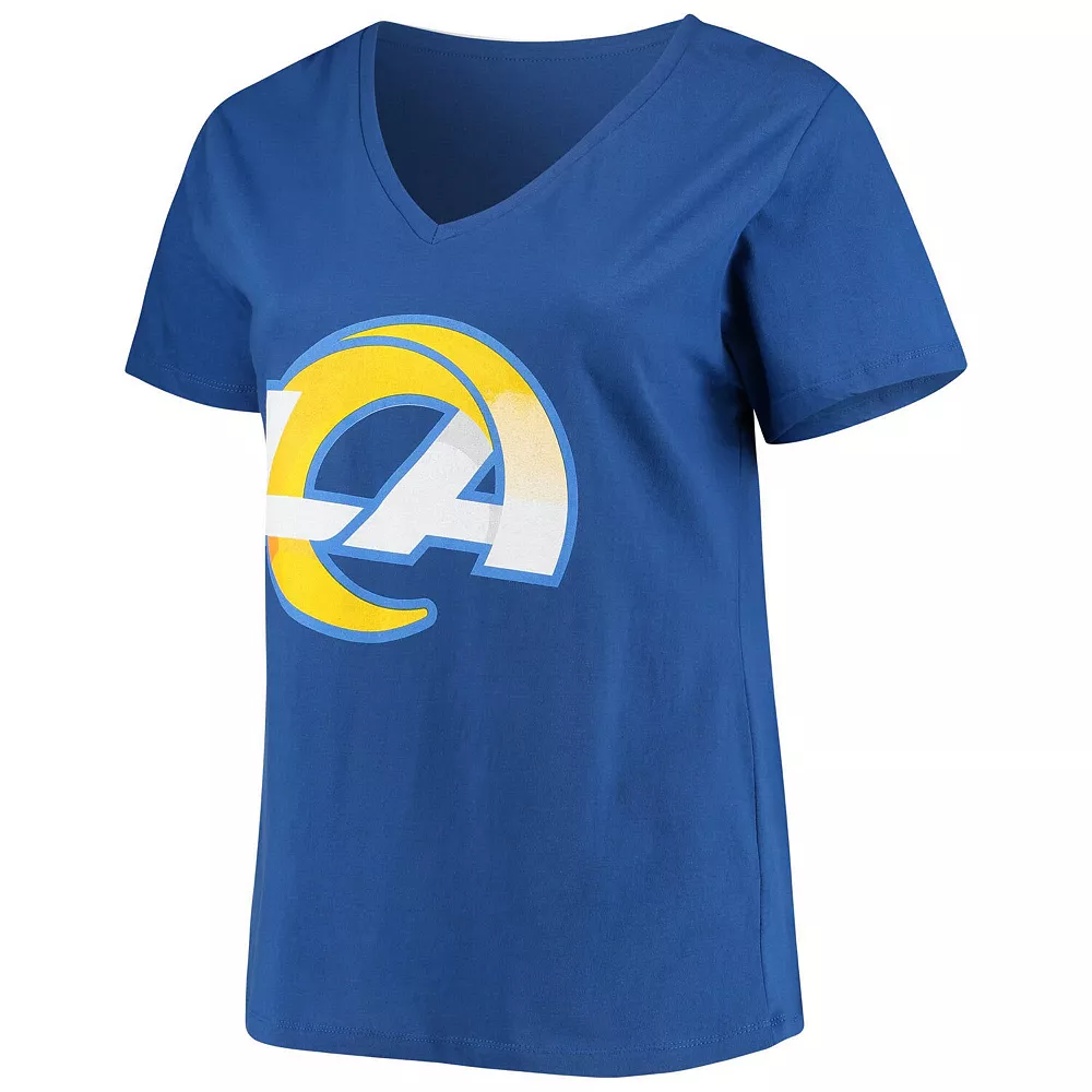 Women's Fanatics Branded Aaron Donald Royal Los Angeles Rams Plus Size Name & Number V-Neck T-Shirt 5 Women's Fanatics Branded Aaron Donald Royal Los Angeles Rams Plus Size Name & Number V-Neck T-Shirt - Image 3