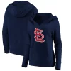 Women's Fanatics Branded Navy St. Louis Cardinals Official Logo Crossover V-Neck Pullover Hoodie -Fanatics Clothing Shop 5100587