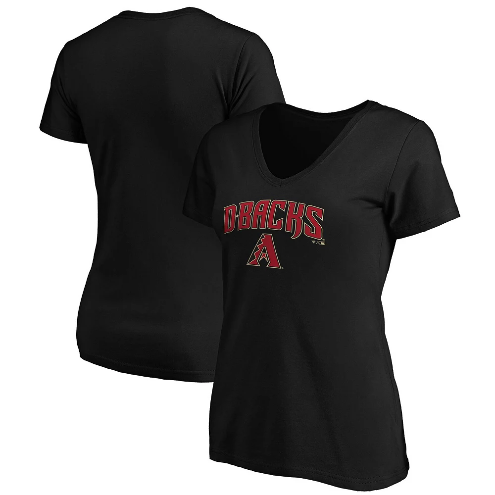Women's Fanatics Branded Black Arizona Diamondbacks Team Logo Lockup V-Neck T-Shirt 3 Women's Fanatics Branded Black Arizona Diamondbacks Team Logo Lockup V-Neck T-Shirt