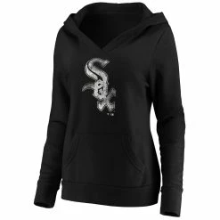 Women's Fanatics Branded Black Chicago White Sox Core Team Crossover V-Neck Pullover Hoodie 7 Women's Fanatics Branded Black Chicago White Sox Core Team Crossover V-Neck Pullover Hoodie -Fanatics Clothing Shop 5100643 ALT2