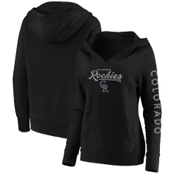 Women's Fanatics Branded Black Colorado Rockies Core High Class Crossover Pullover Hoodie