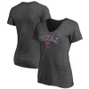Women's Fanatics Branded Heathered Charcoal Texas Rangers Team Logo Lockup V-Neck T-Shirt -Fanatics Clothing Shop 5100938