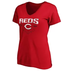 Women's Fanatics Branded Red Cincinnati Reds Live For It V-Neck T-Shirt -Fanatics Clothing Shop 5100943 ALT2