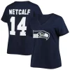 Women's Fanatics Branded DK Metcalf College Navy Seattle Seahawks Plus Size Name & Number V-Neck T-Shirt -Fanatics Clothing Shop 5100989